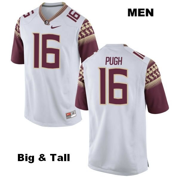 Men's NCAA Nike Florida State Seminoles #16 Jacob Pugh College Big & Tall White Stitched Authentic Football Jersey KXG7469PF